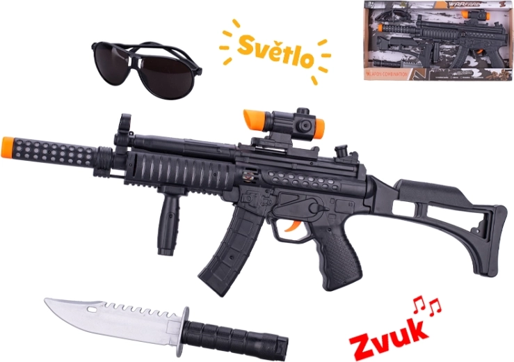 Mitraglietta giocattolo 44 cm con effetti luminosi e sonori