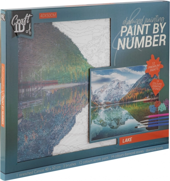 Pittura a diamante - Lago 40x50 cm