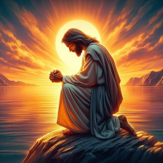 Pittura diamantata Gesù che prega 30 × 40 cm