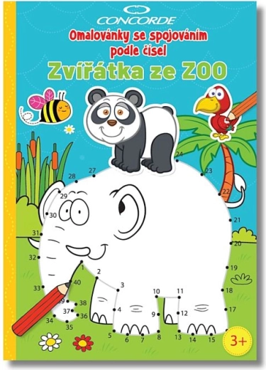 Libri da colorare collegamento per numeri CONCORDE – animaletti dello zoo