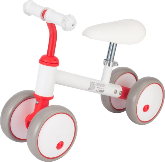 Bici senza pedali Sparkys a quattro ruote bianco-rosso