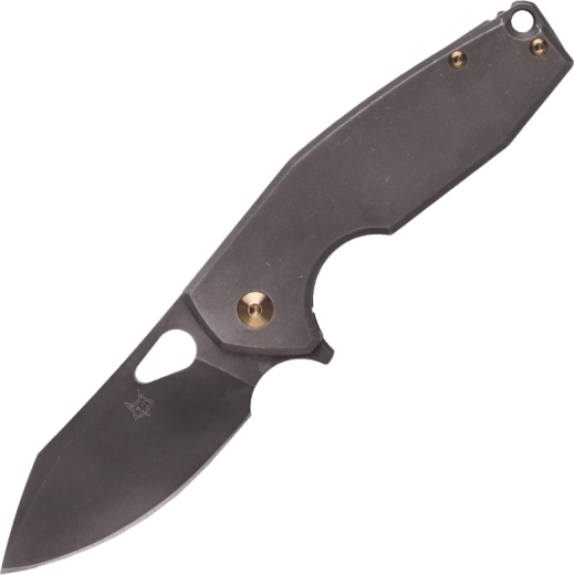 Coltello tascabile FOX Yaru 7 cm, titanio, bronzo, Stonewash PVD
