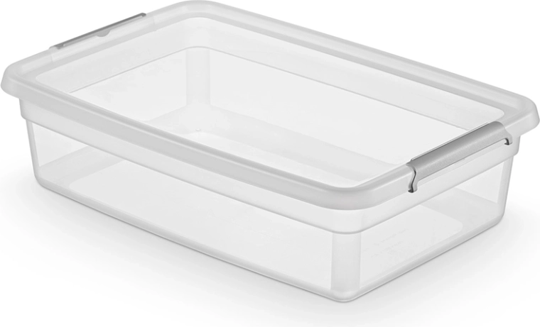 Box contenitore Basestore con coperchio e clip 29 l (58 × 39 × 16 cm)