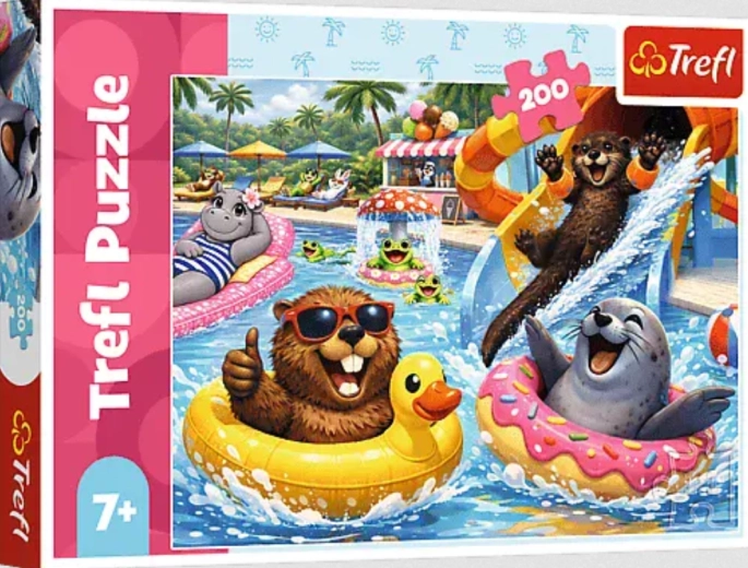 Puzzle Trefl Castori in piscina 200 pezzi