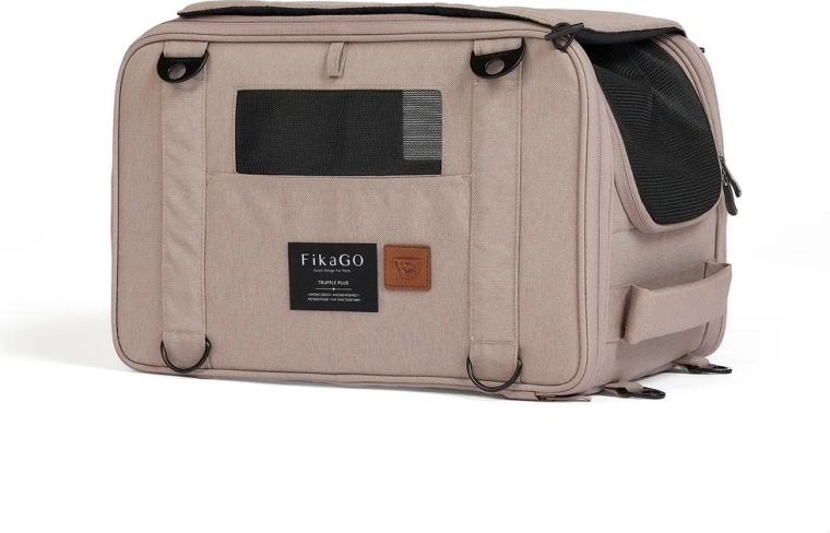 Trasportino da viaggio FikaGo Truffle Plus Sandy Beige per cani e gatti