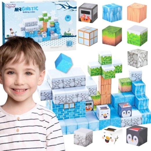 Set da costruzione magnetico Woopie Mondo invernale dei cubi