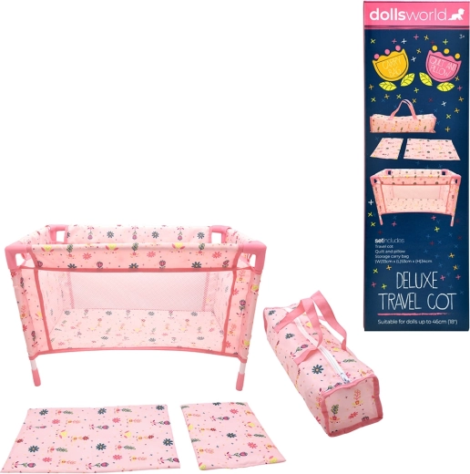 Dolls World lettino da viaggio portatile per bambole fino a 46 cm