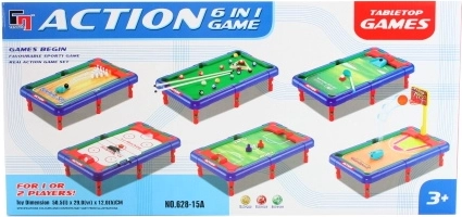Set di giochi da tavolo sportivi 6 in 1 per bambini