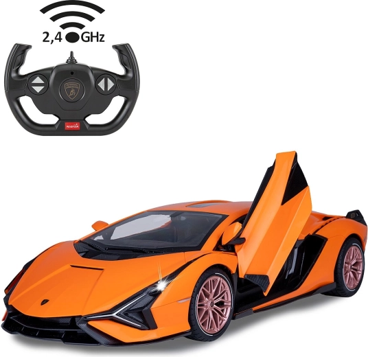 Jamara Lamborghini Sián FKP 37 auto RC telecomandata 1:14 arancione 2,4 GHz, porte manuali - 1 pezzo