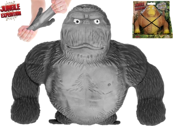 Jungle Expedition figurina di gorilla elasticizzata 13 cm