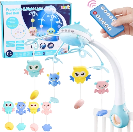 Giostrina per culla con proiettore e telecomando – rosa