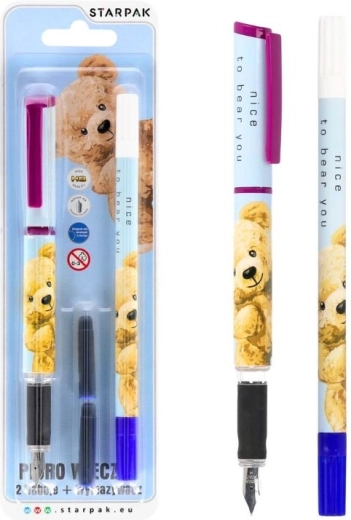 Penna stilografica con orsetto e cancellino