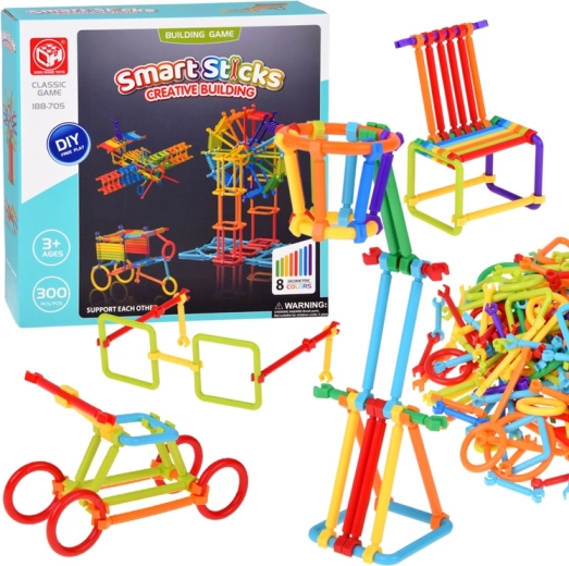 Costruzioni Smart Sticks – bastoncini e connettori, 300 pezzi