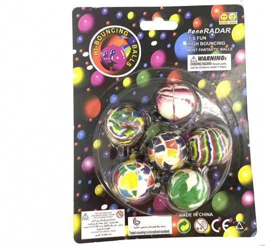 Set di palline rimbalzanti hop ball 6 pz 3,2 cm