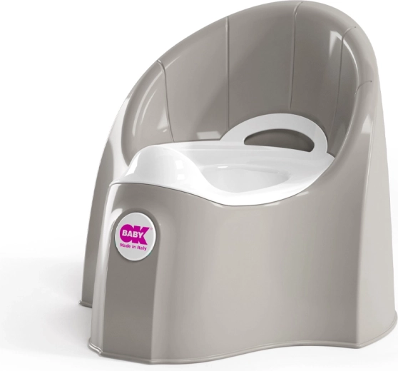 Ok Baby vasino ergonomico Pasha con contenitore estraibile, grigio