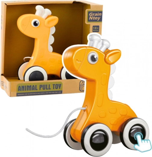 Giraffa gialla da trainare con fischietti