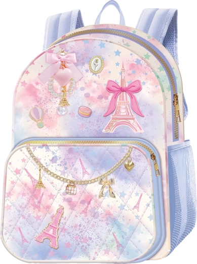Zaino per bambini deluxe Paris – acquerello con fiocco
