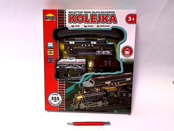 Pista ferroviaria per bambini con locomotiva e due vagoni 355 cm - 1 pezzo
