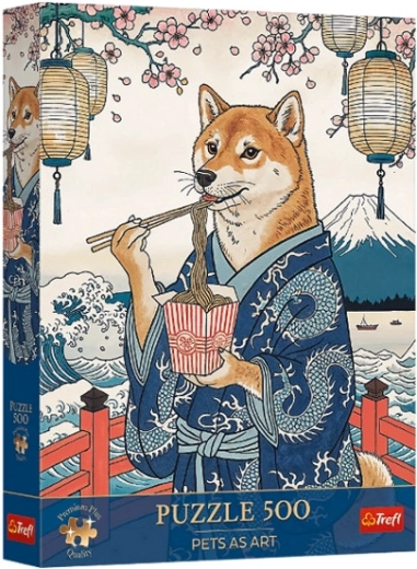 Puzzle Trefl Premium Plus Pets as Art: meditazione con noodle Shibina 500 pezzi