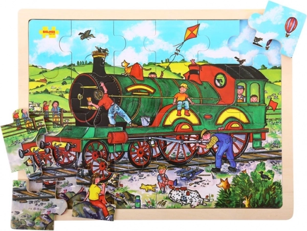 Bigjigs Toys puzzle in legno treno 24 pezzi