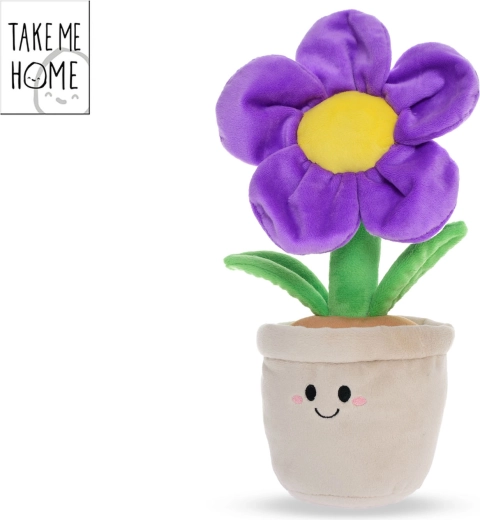 Fiore di peluche viola in vaso Take Me Home 30 cm