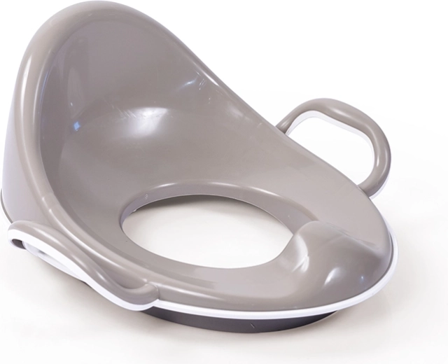 Sedile WC antiscivolo con schienale alto, grigio