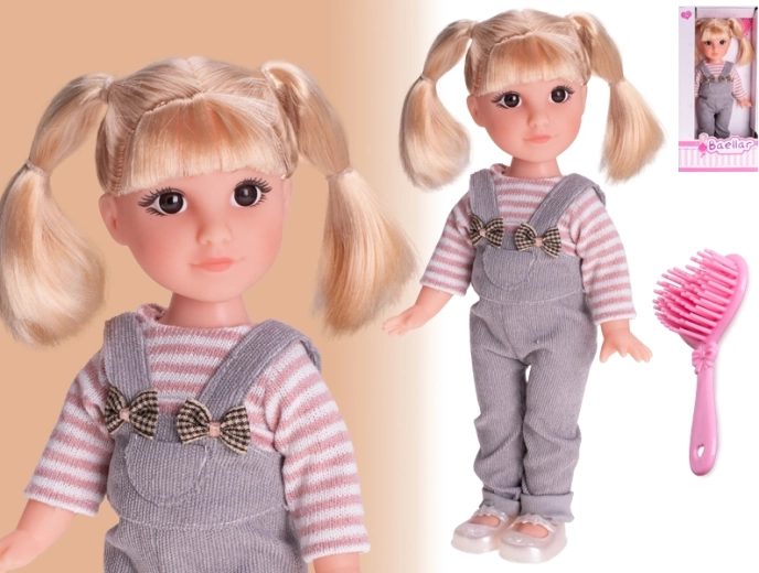 Bambola alla moda con lunghi capelli biondi 30 cm