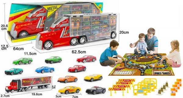 Camion – set di recupero con tappetino da gioco e macchinine