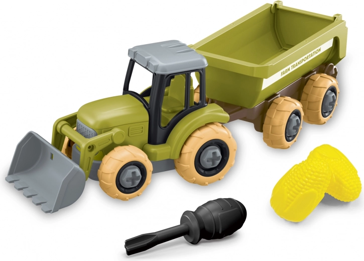 Trattore avvitabile con caricatore e rimorchio 27 cm