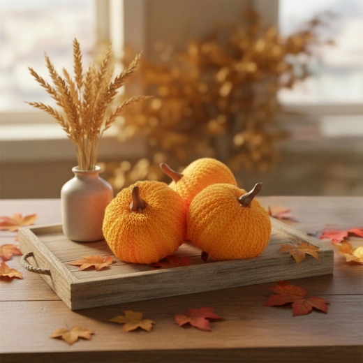 Decorazioni autunnali a forma di zucca con clip, arancioni, 3 pezzi
