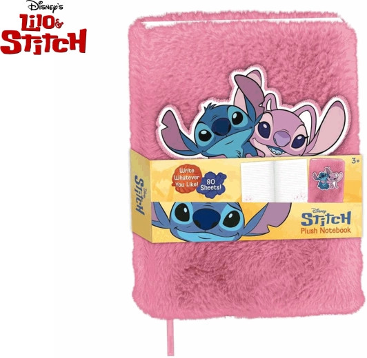 Quaderno peluche Lilo & Stitch – rosa, 80 fogli