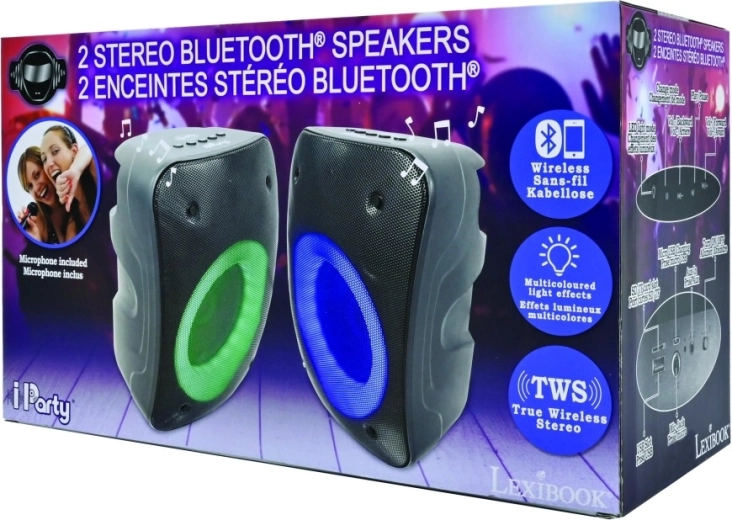 Lexibook iParty set di altoparlanti Bluetooth portatili con microfono
