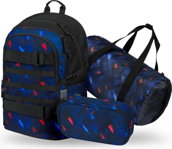 BAAGL set zaino, astuccio e borsa sportiva Skate Indigo