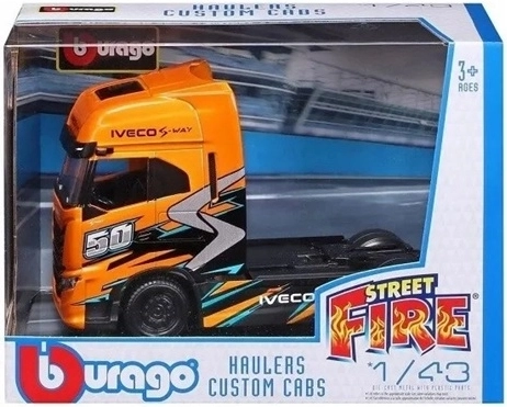 Modello da collezione di veicolo antincendio BBU Iveco Fire Haulers Custom Cabs in scala 1:43