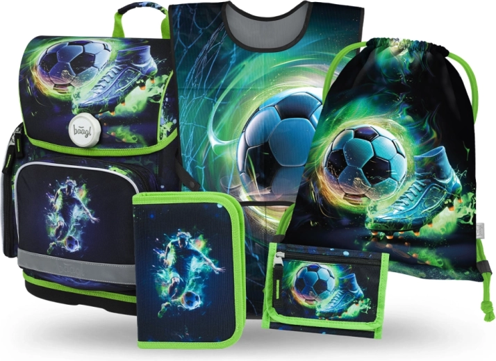 Baagl set scolastico Ergo Calciatore – cartella, astuccio, sacca, grembiule e portafoglio