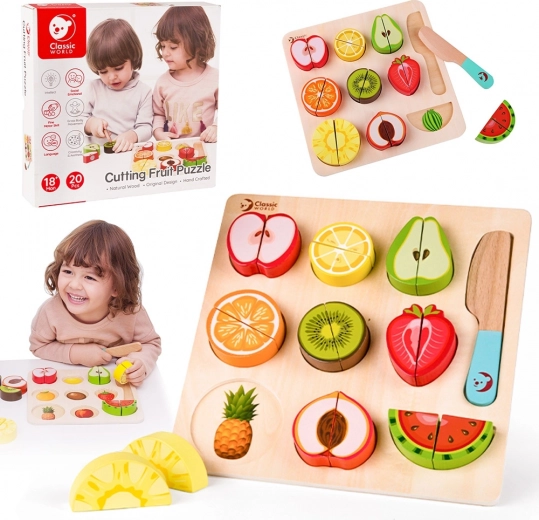 Frutta di Legno da Taglio Mondo Classico Set Montessori