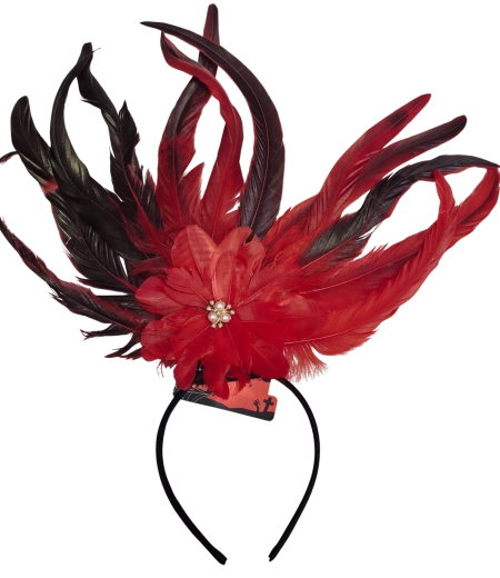 Cerchietto di Halloween con piume e fiore