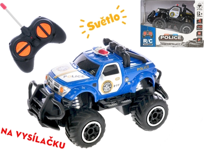 Auto fuoristrada della polizia RC 14 cm con luce, 27 MHz
