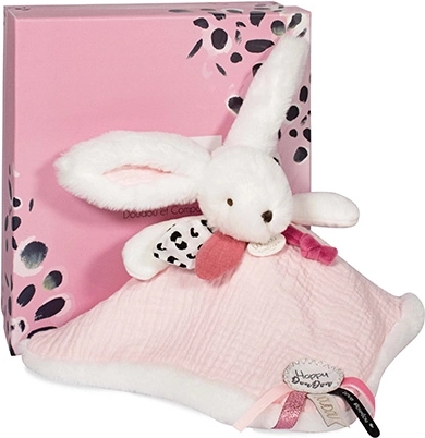 Set regalo Doudou rosa - coniglietto con copertina quadrata