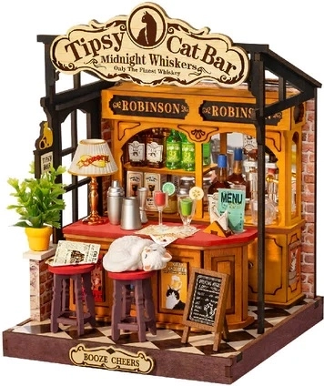 RoboTime Rolife DIY miniatura della casetta Tipsy Cat Bar
