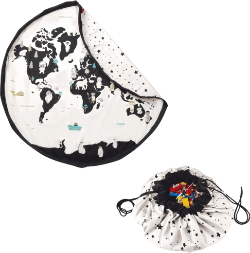 Play&Go Noomad original tappeto da gioco e sacco porta-giocattoli worldmap