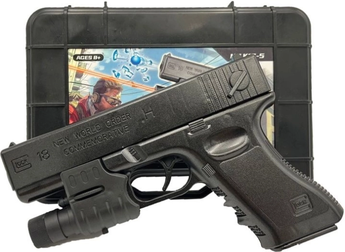 Pistola a gel con palline di gel in box