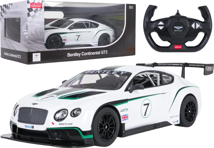 Auto radiocomandata Bentley Continental GT3 RASTAR in scala 1:14, bianca