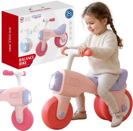WOOPIE Huanger cavalcabile senza pedali con suoni e luci rosa 18m+