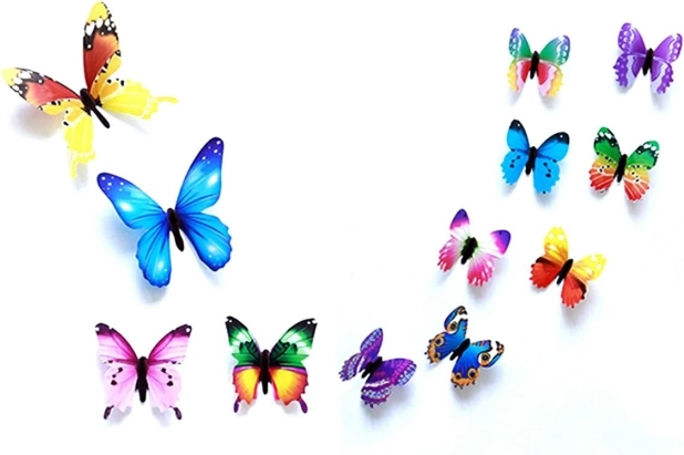 Ag683d farfalle fluorescenti 12 pz mix