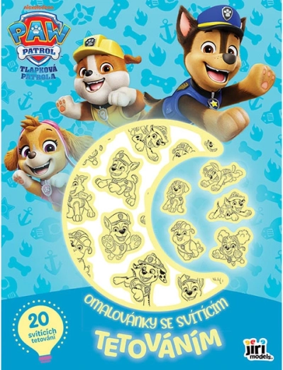 Album da colorare con tatuaggi luminosi Paw Patrol