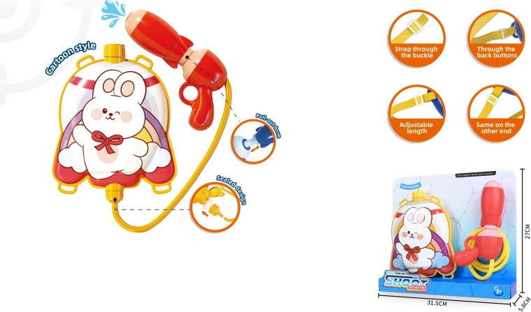 Pistola ad acqua con serbatoio a zaino con coniglio