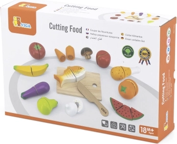 VIGA set di alimenti in legno da tagliare