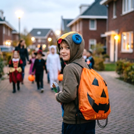 Sacca per zaino di Halloween con motivo zucca