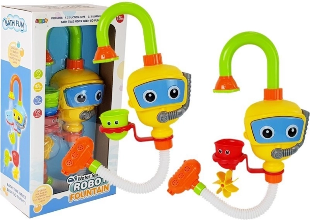 Robot da bagno colorato con cascata e tazze